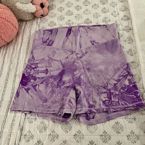 Balance Athletica purple tie-dye biker  shorts